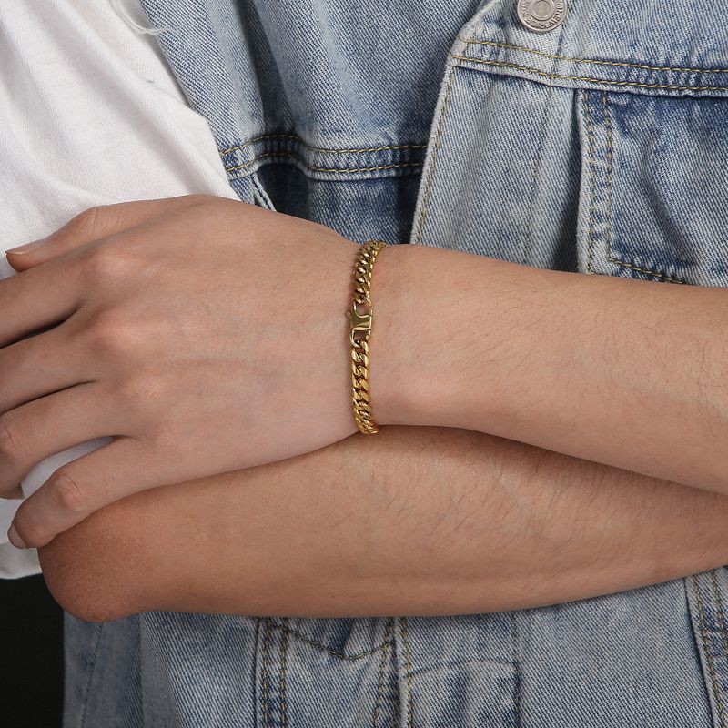 Bracciali da uomo in acciaio al titanio tinta unita alla moda_voghion.com