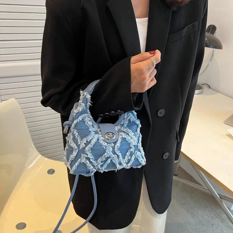 Hobo měkká džínová taška přes rameno malá crossbody taška pro ženy značkové módní kabelky totes_voghion.com