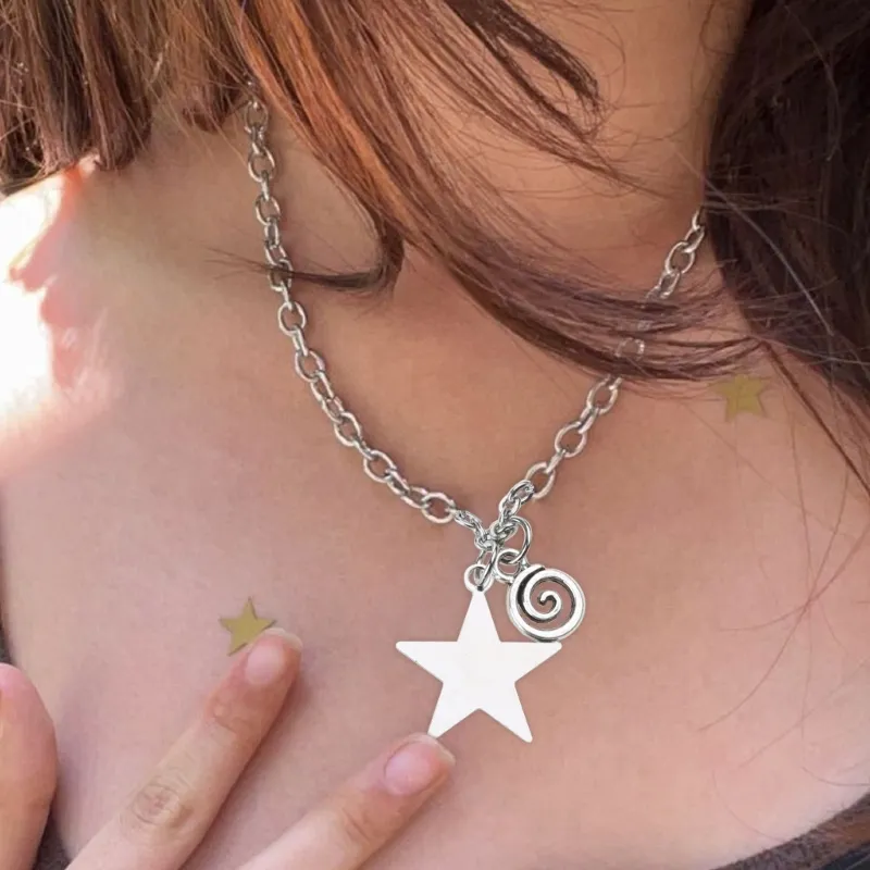 Collana con pendente stella spirale stile boemo gioielli_voghion.com