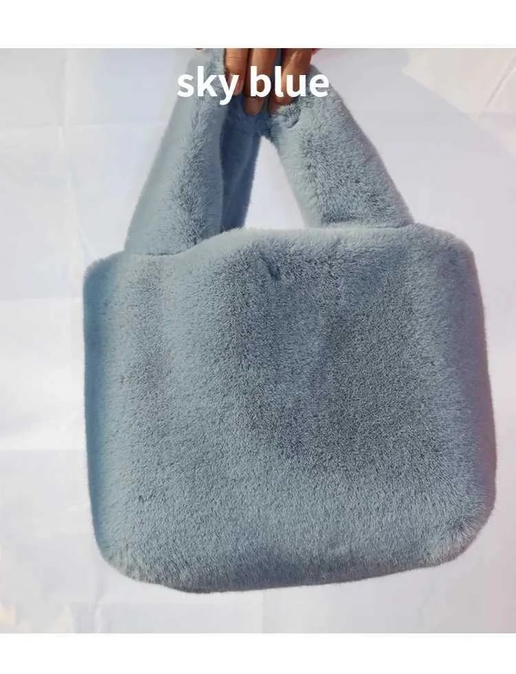 Fi Winter Bucket Artificial Fur Small Casual Shoulder Bag Design Womens Club Wallet Handbag Y241025_voghion.com