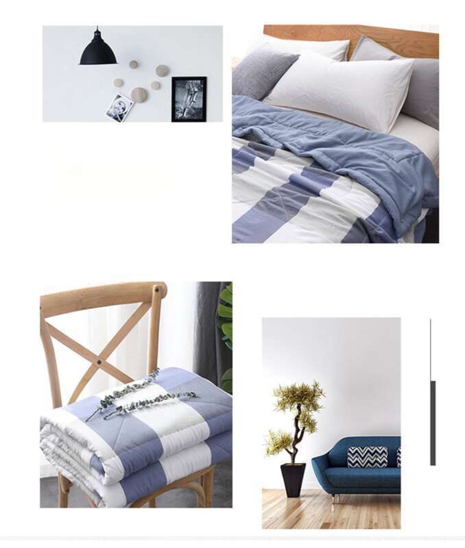wih No Prined Grid Sripes Air Condiioning Suden Dormiory Single Person Summer Quil,_voghion.com