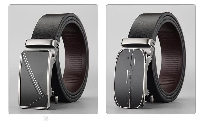 Genuine Leather Men's Automatic Buckle Belt Business Style_voghion.com