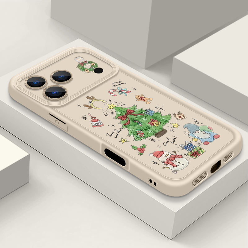 Bowknot Christmas Tree Soft TPU Phone Case For IPhone Air 16e 17 16 15 14 Pro Max 13 12 Pro 15 16 Plus Shockproof Silicone Cover_voghion.com