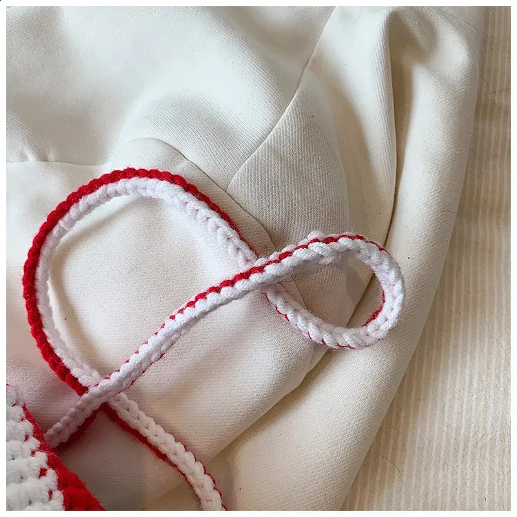 Borsa a tracolla piccola per telefono a tracolla lavorata a maglia con popcorn, per ragazze, da donna, carina 240912_voghion.com