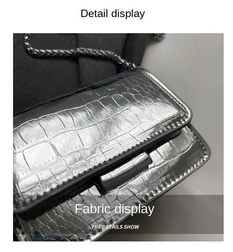 Vintage Frauen Sier Chic Umhängetasche Designer Kleine Schulter Taschen Mode Gold Mini Platz Nette Pu Leder Handtasche241216_voghion.com