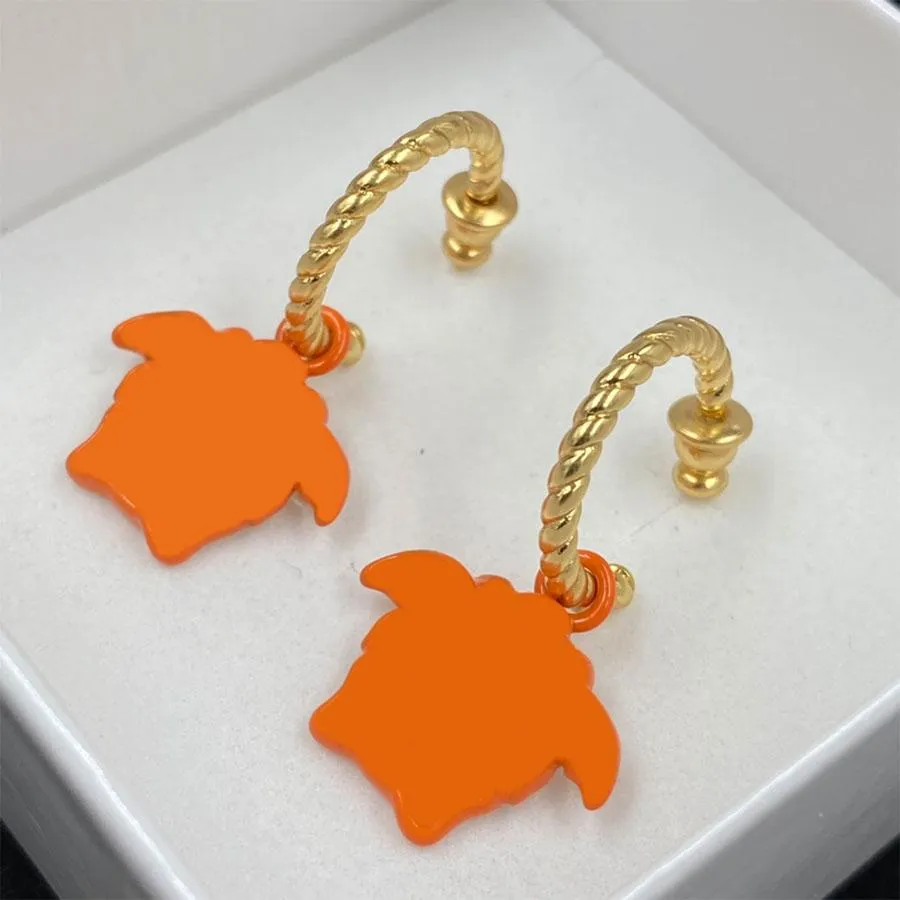 Modische Ohrringe in Orange, schlichter Designer-Ohrring mit zurückhaltendem Charme für Männer und Frauen_voghion.com