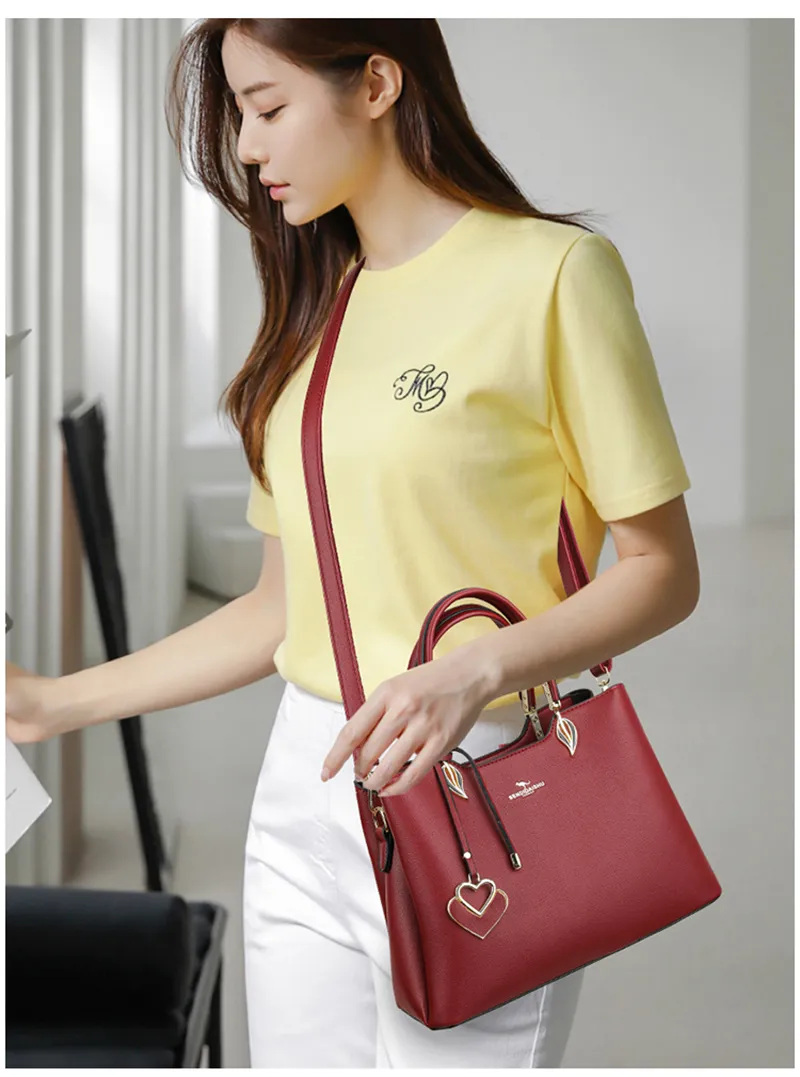 Wome Multi-schichten Top-hadle Tasche Qualität Leder Hadbags Geldbörsen Weibliche Desiger Große Kapazität Bosto Damen Sac A_voghion.com