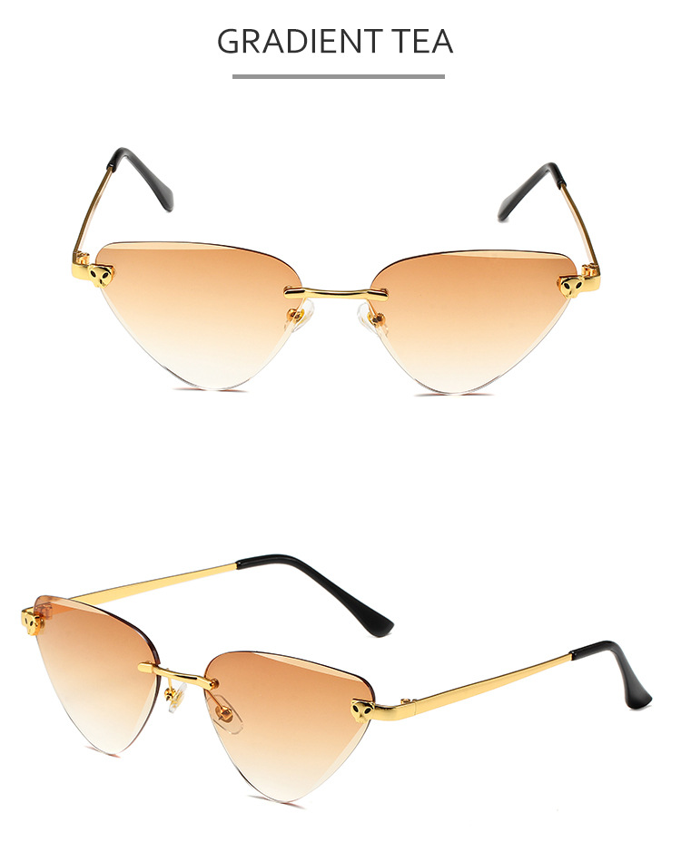 Men's Sunglasses Leopard Frameless Sunglasses New Fashion Wave Legs Personality Sunglasses Trendy Street Shooting Retro Sunglasses_voghion.com