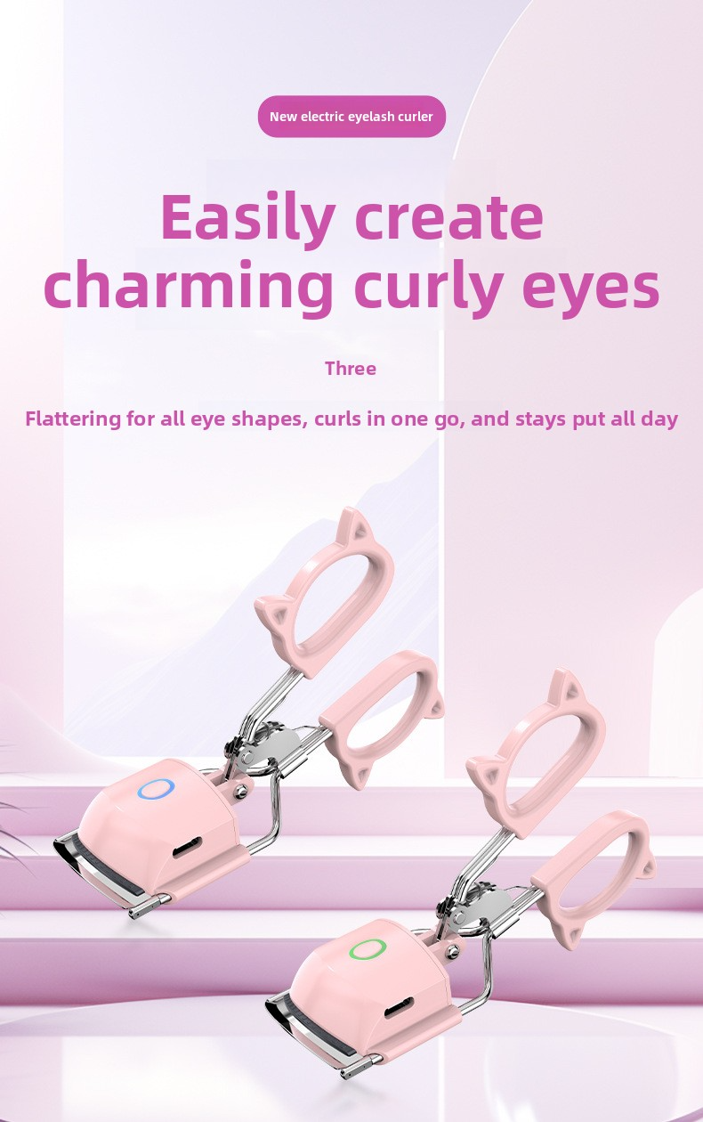 Upgraded Rechargeable Heated Eyelash Curler - Metal Electric Lash Curling Tool With 2-Speed Temperature Control_voghion.com