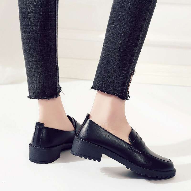 Women's Loafers Casual Leather Shoes With Thick Sole For Comfort_voghion.com