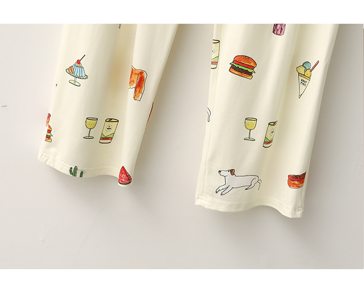 Nachtwäsche für Damen Modaler Pyjama für Damen, Burger, Eiscreme, kurzärmelige Hose, süße Heimkleidung_voghion.com