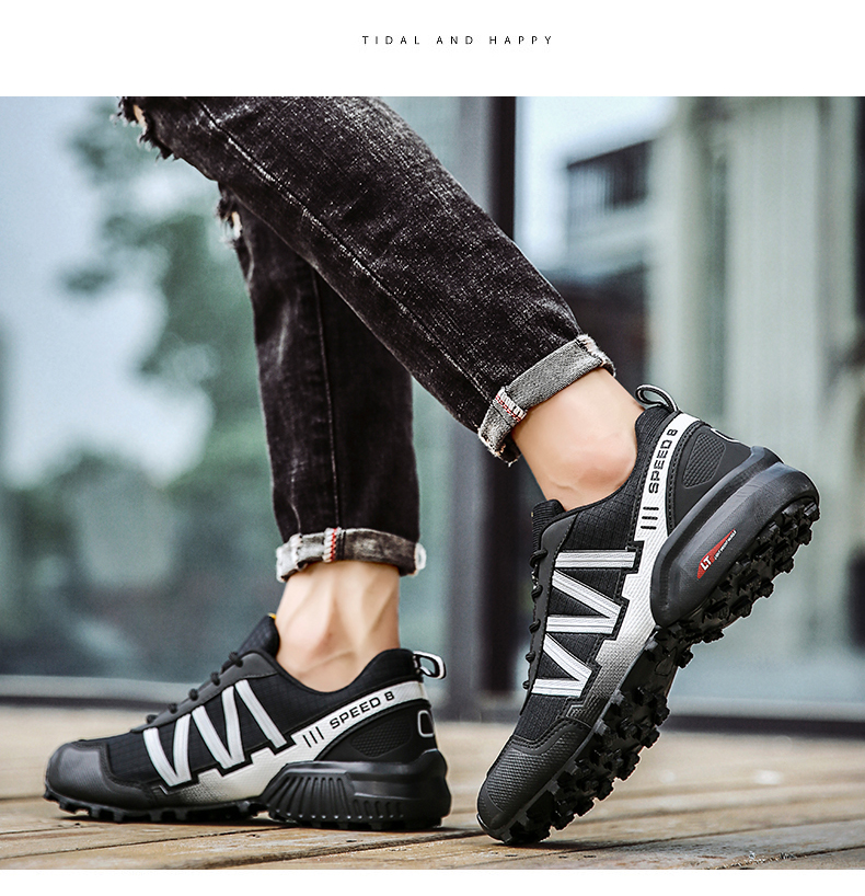 Men Hiking Sneakers Climbing Lace Up Trekking Outdoor Mountain Bike Flat Sport Cycling Shoes Breathable_voghion.com