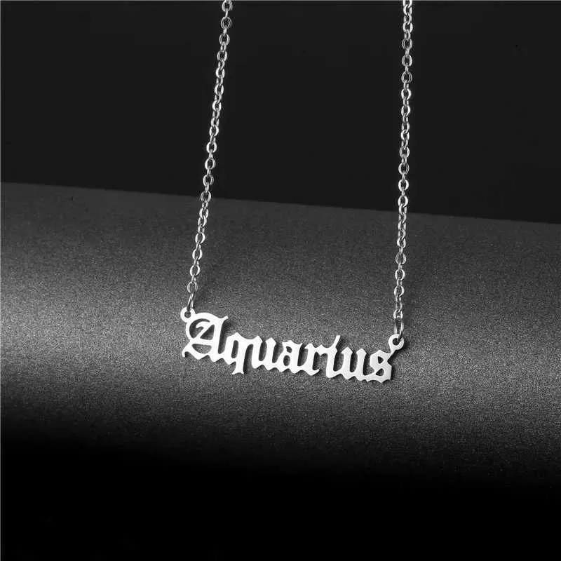 Pendentif Capricorne Verseau Poissons Bélier Taureau Gémeaux Cancer Balance Scorpion Deux Colliers du Zodiaque 12 Constellations_voghion.com