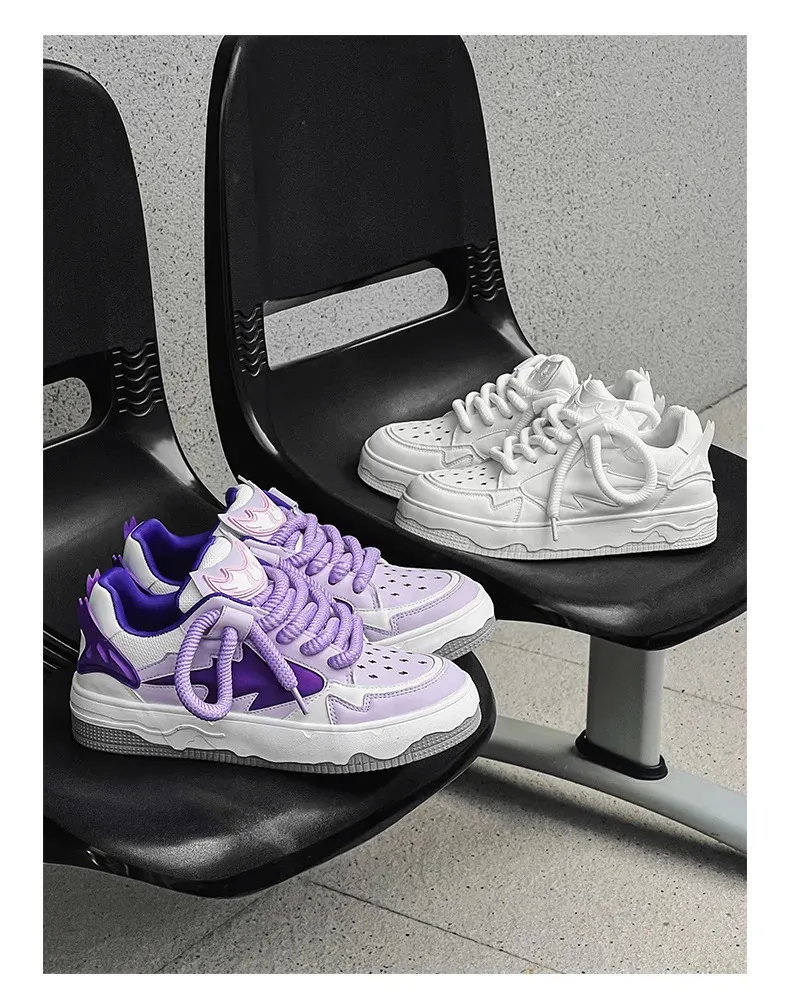 Fashion Purple Mens Skateboard Streetwear Spring Low Top Board Sneakers Man Unisex Trend Shoes Basket Homme 240704_voghion.com
