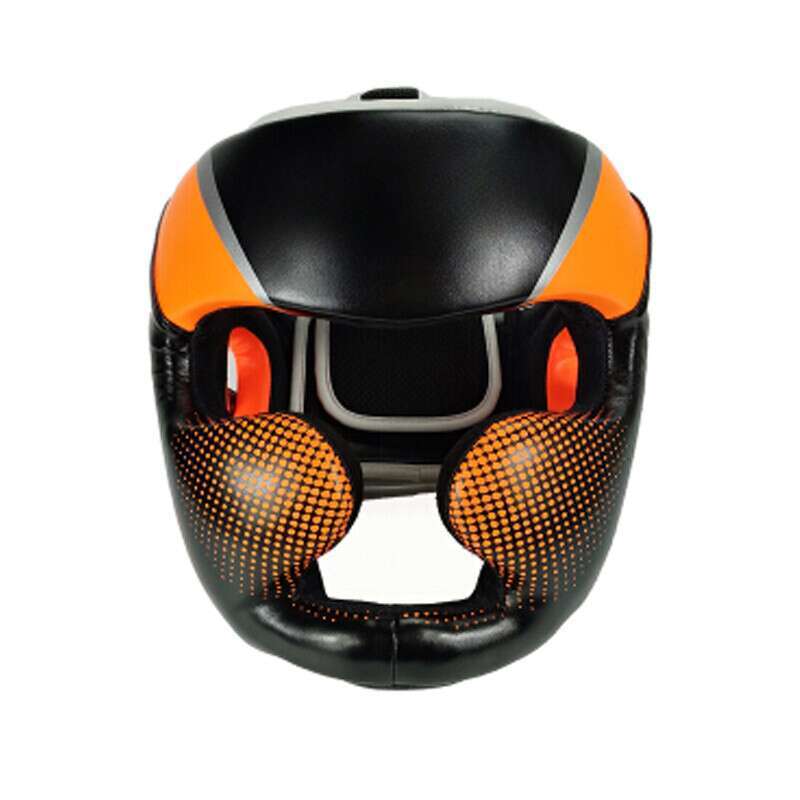 Casque de boxe en BN épais, offrant une protection complète pour le combat Sanda sans angle mort._voghion.com