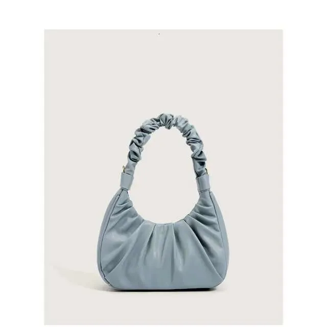 Nouveau sac fourre-tout plissé en cuir souple avec nuages Dumpg, sacs sous les bras, sac à bandoulière d'été, tenue de rue_voghion.com