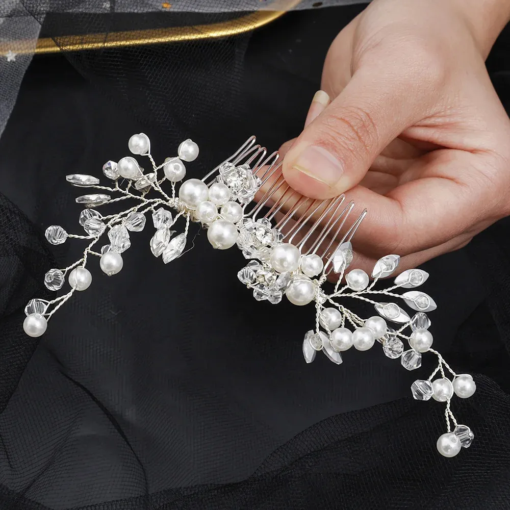 Clips Barrettes Crystal Pearl Hairpin Vine Tiaras Head Piece Comb Headband Hairpins Hairbands Accessories Wedding Bridal_voghion.com