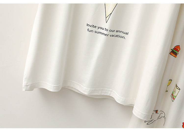 Nachtwäsche für Damen Modaler Pyjama für Damen, Burger, Eiscreme, kurzärmelige Hose, süße Heimkleidung_voghion.com