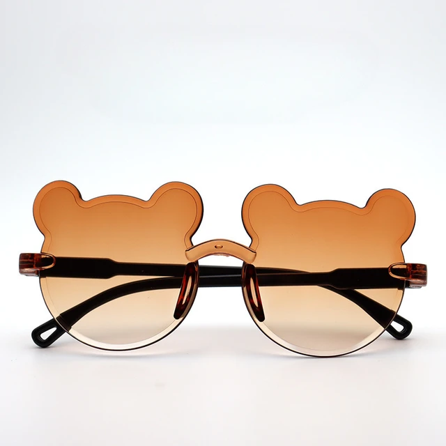 Fashion Kids Sun Bear Shape Children Glasses Trendy Girls Eyeglasses Shades Driver Anti-Glare Boys Cartoon Sunglasses_voghion.com