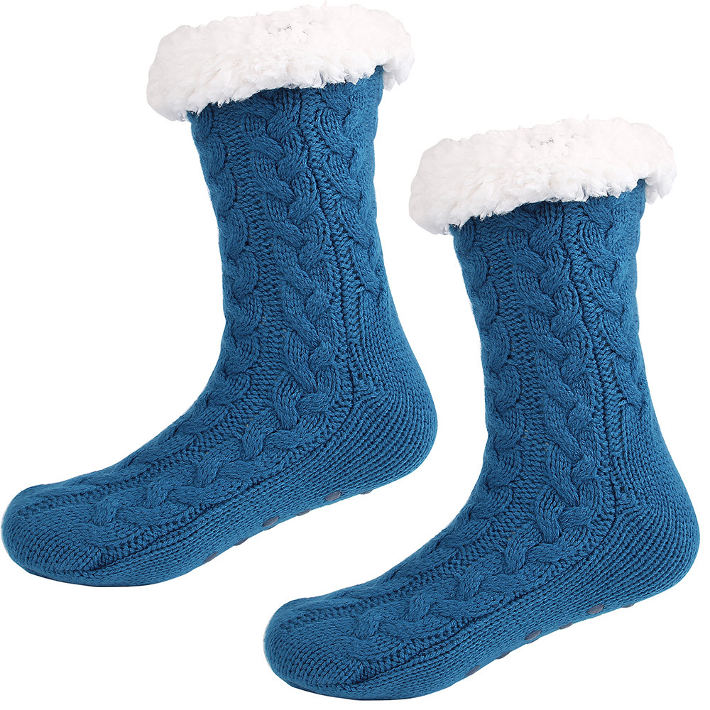 Lillian Autumn Winter Fleece-Lined Warm Christmas Socks With Anti-Slip Sole For Home Floor Popular Cross-Border Slippers Socks,_voghion.com