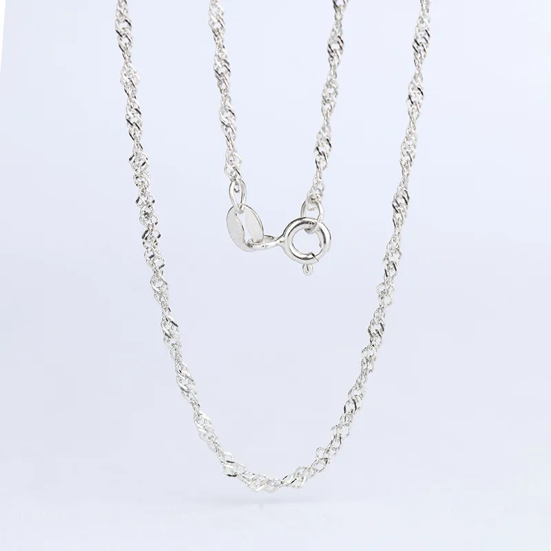 Chains Sterling Sier 1.3mm Water-wave Necklace Chain Fit For Pendant Charm Women_voghion.com