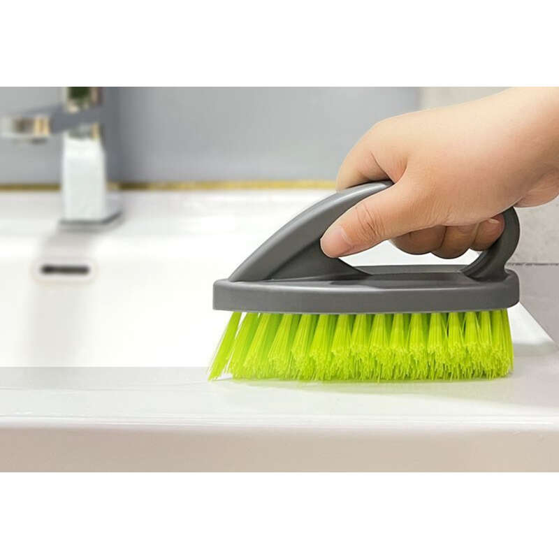 Badezimmerwand, Waschbecken, Keramikfliesen, Badezimmerspalten, Bürste, Boden, keine toten Ecken, Reinigung mit harter Bürste_voghion.com