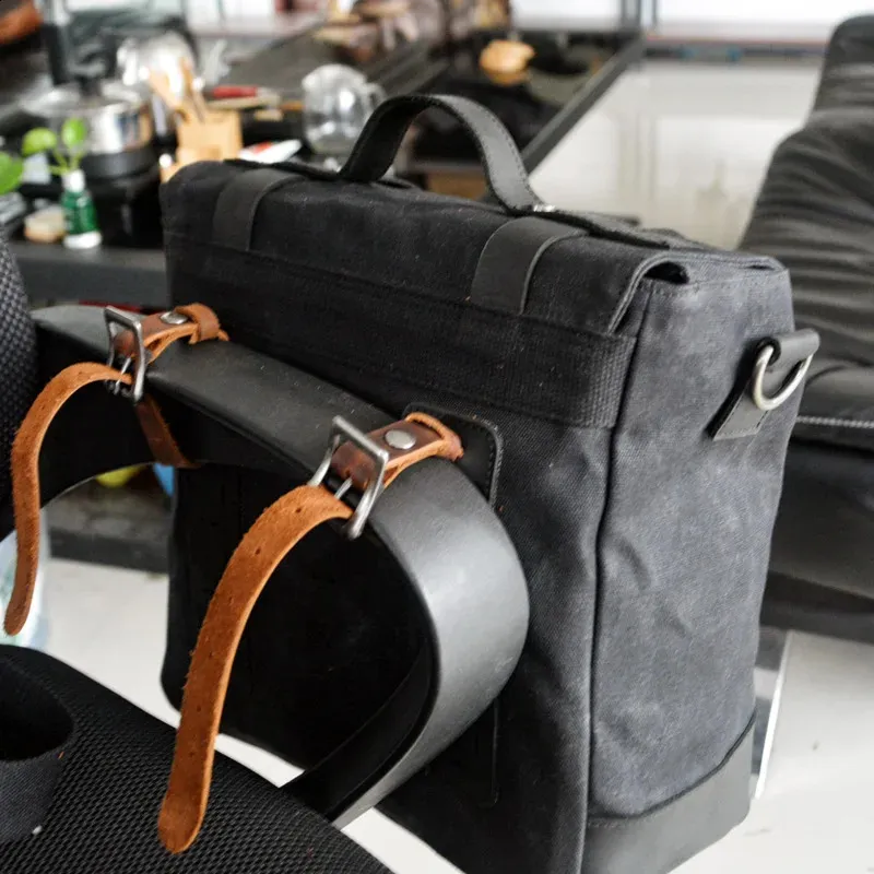 Retro locomotive universal waterproof side motorcycle canvas knight saddle bag 240824_voghion.com
