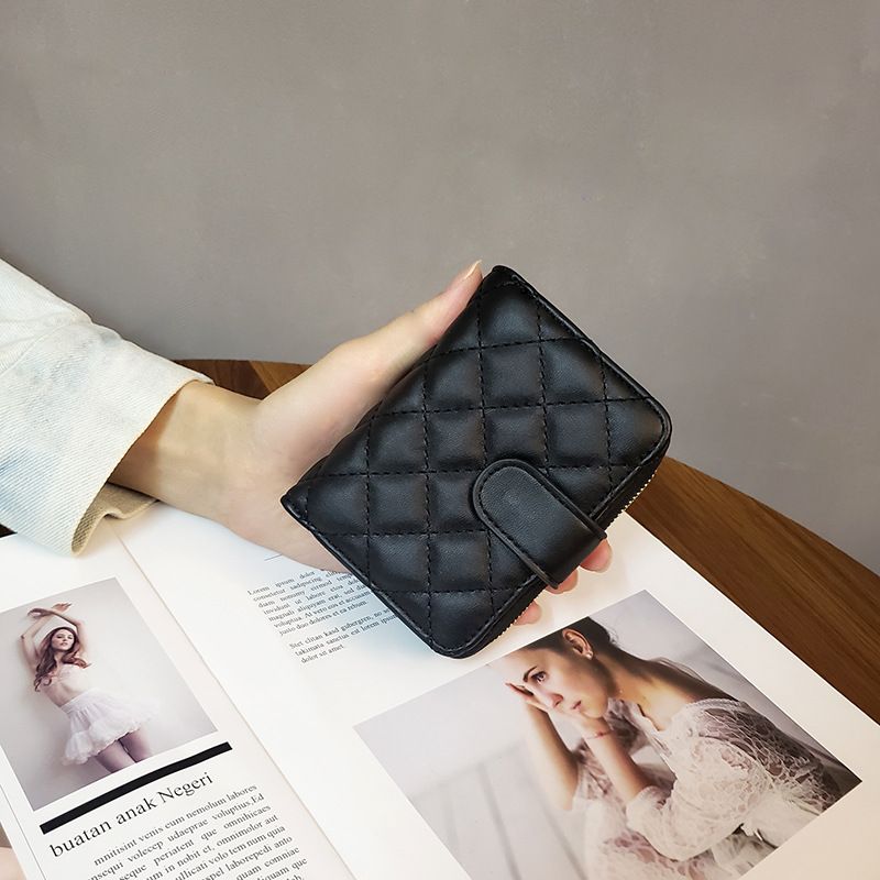 Instagram Neue Lingge Mode Kleine Kurze Student Koreanische Ausgabe Null Brieftasche Damen Karte Leder Clip_voghion.com