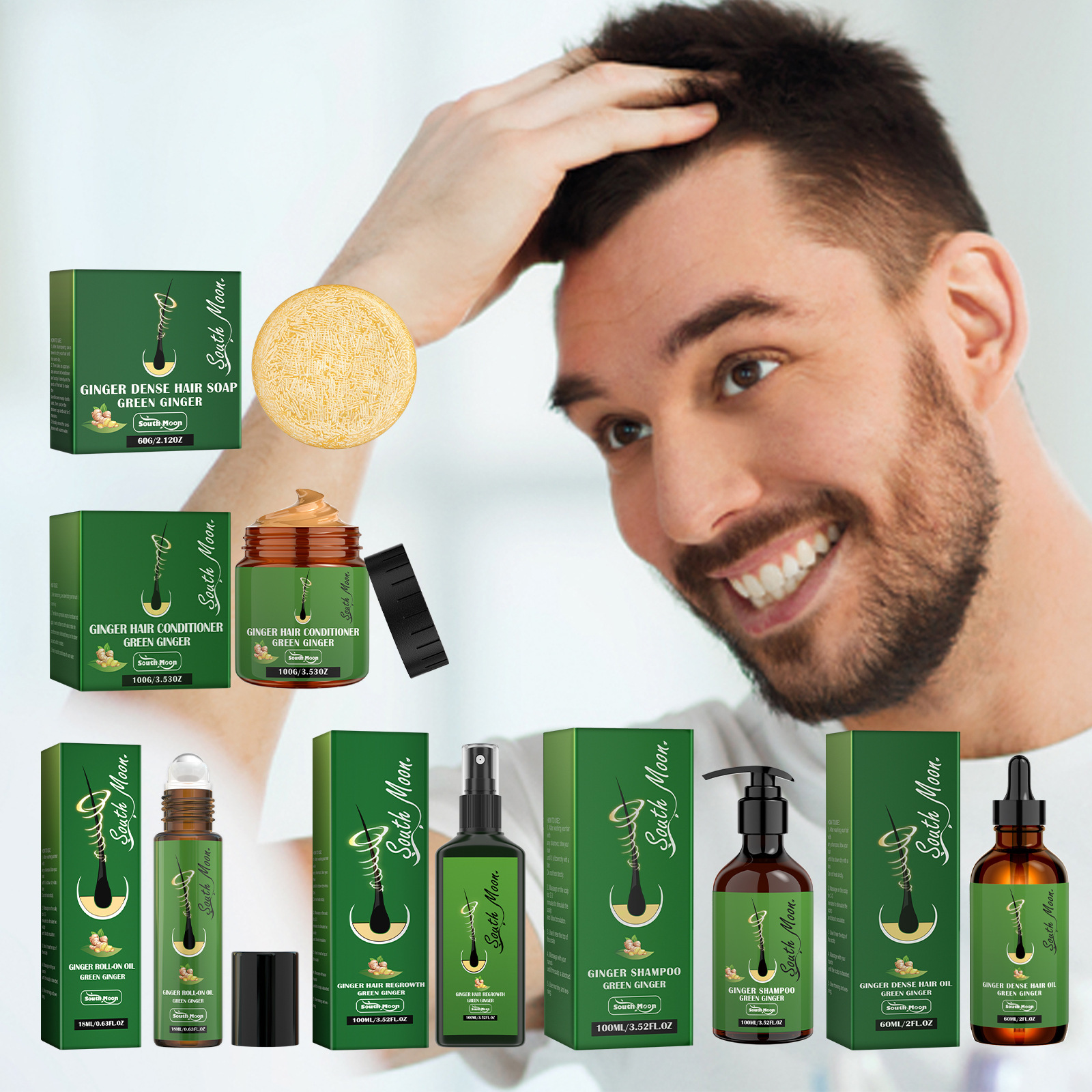 South Moon Ginger Series Kopfhautpflege – Reinigung, Pflege, Fixierung der Haarwurzeln und für dichtes Haar_voghion.com