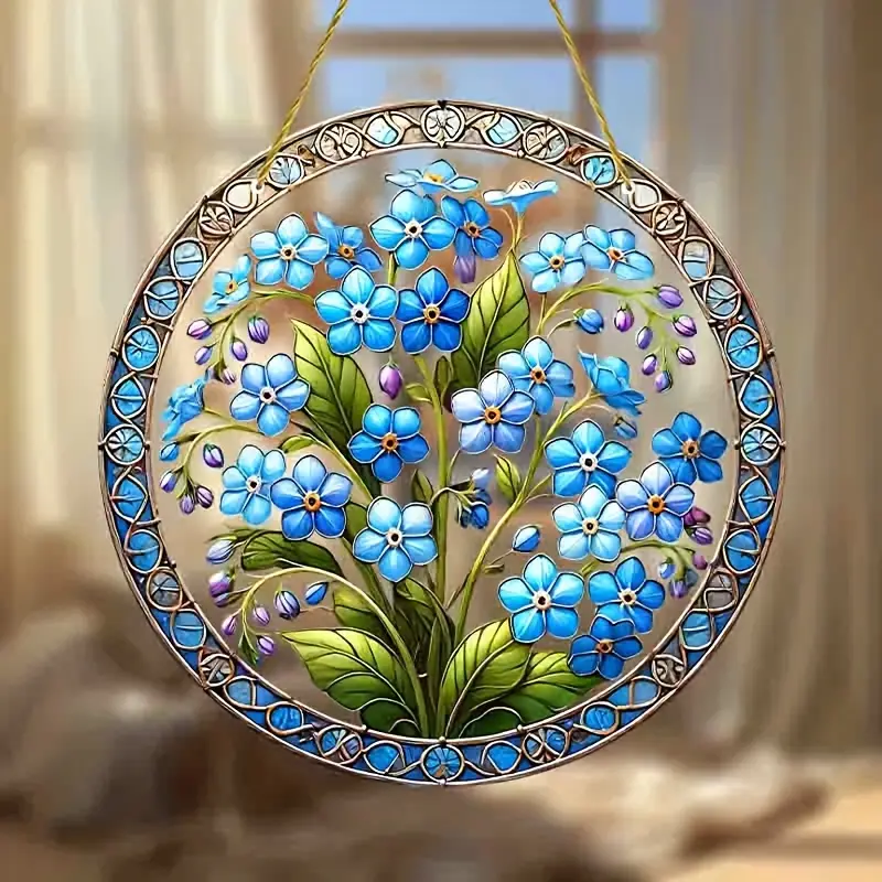 Acchiappasole Glam Forget-Me-Not 8x8 pollici - Decorazione da parete in vetro acrilico per camera da letto e soggiorno - Elegante regalo di inaugurazione della casa_voghion.com