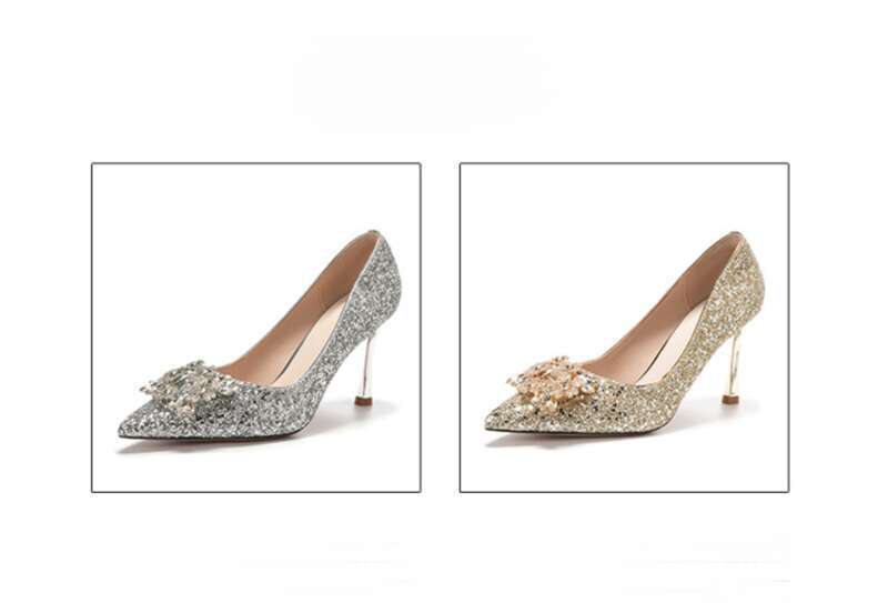 Wedding Dress, Two Pairs Of Bridal Shoes, Women's Size Bridal Shoes_voghion.com