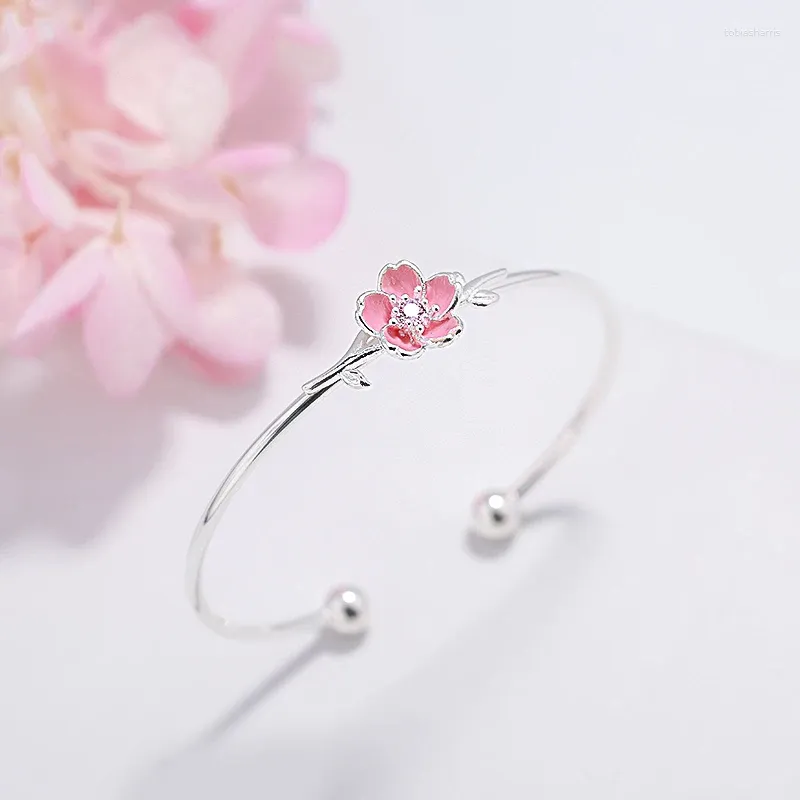 Brazalete Ruifan de moda con flores rosas, brazaletes abiertos para mujeres, niñas, bodas, fiestas, regalos de joyería de moda_voghion.com