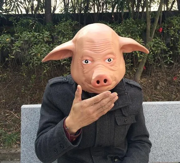 Masque d'horreur cochon Halloween masque facial complet en latex accessoire de déguisement livraison gratuite WL1271_voghion.com
