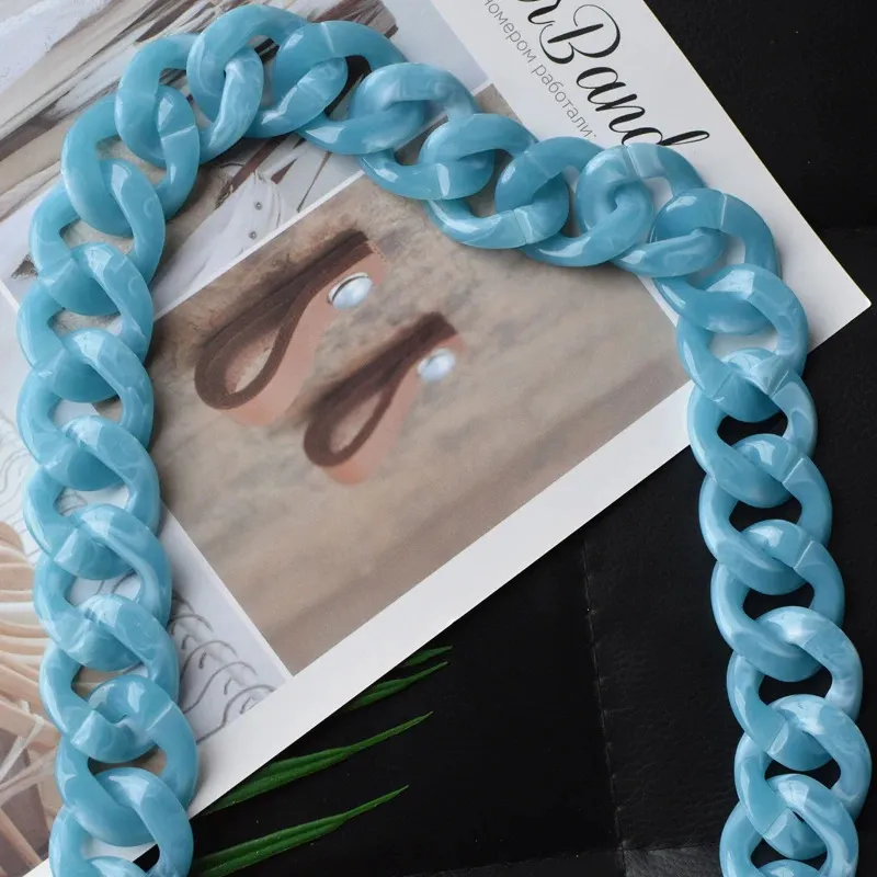 Visgraat 30-120cm Acryl Hars Ketting Handtas Plastic Mode Kleurrijke Vrouwen Tas Accessoires Schouderband 241115_voghion.com
