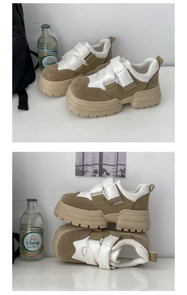 Scarpe casual da donna con tacco a torta di spugna con punta rotonda e suola spessa, comode e alla moda, versatili_voghion.com