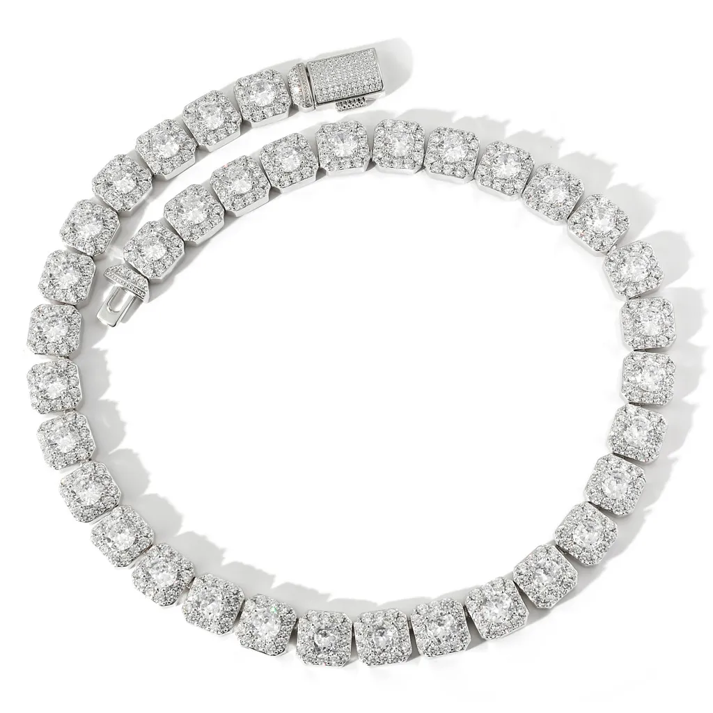 Fashion Jewelry Necklaces Custom Hip Hop 13MM VVS Moissanite Sterling Sier Chain Bling Iced Out Men Diamond Necklace_voghion.com