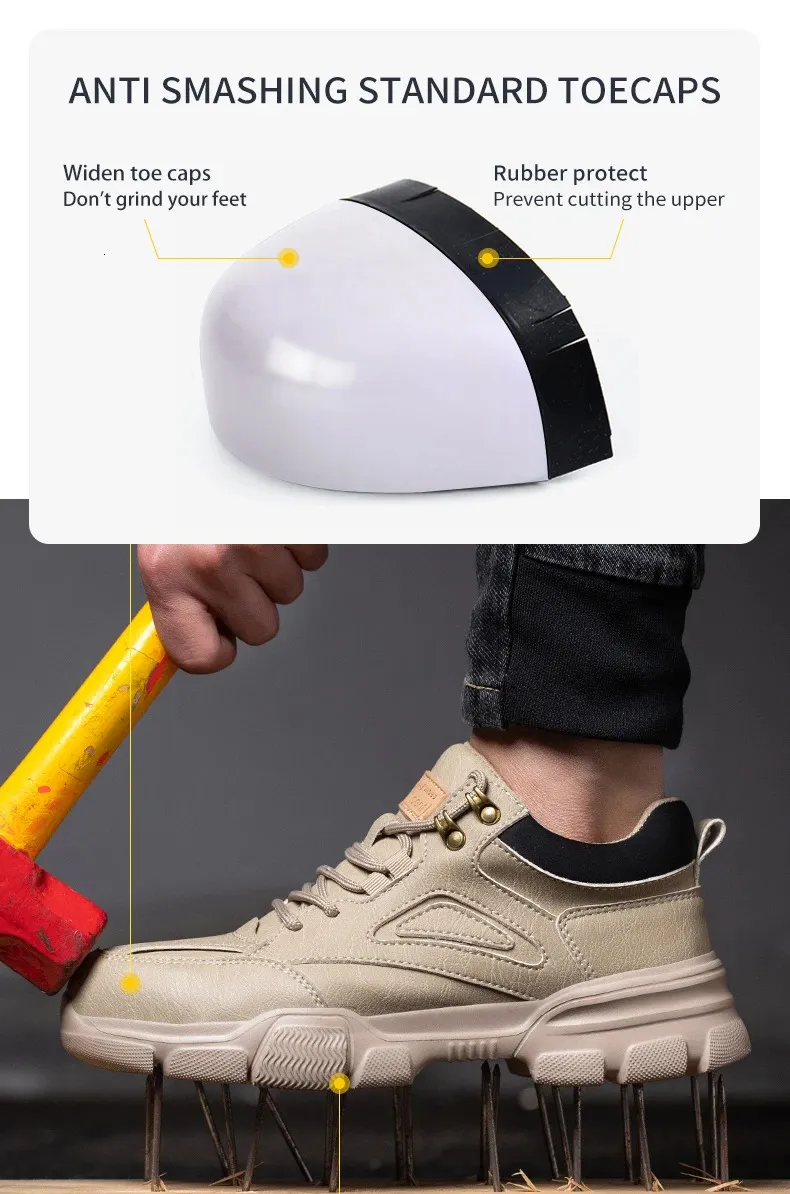 Chaussures de sécurité pour hommes avec embout en acier, amortissant les chocs et résistant à la perforation, style industriel 241205_voghion.com
