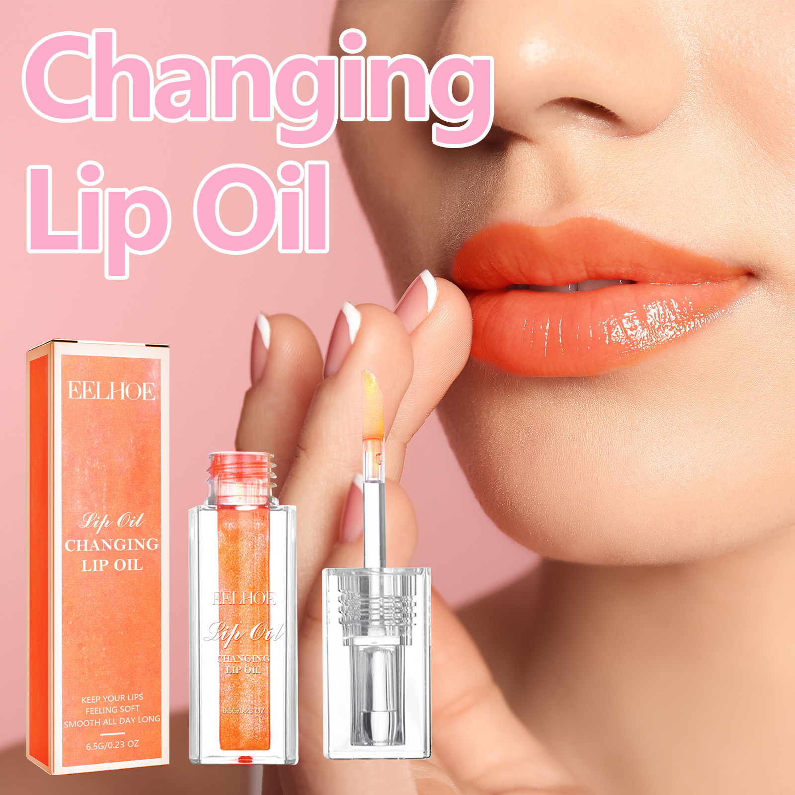 EELHOE Color Changing Lip Protection Oil Jemne odstraňuje keratínový, kyprý, jemný a lesklý olej z pier._voghion.com