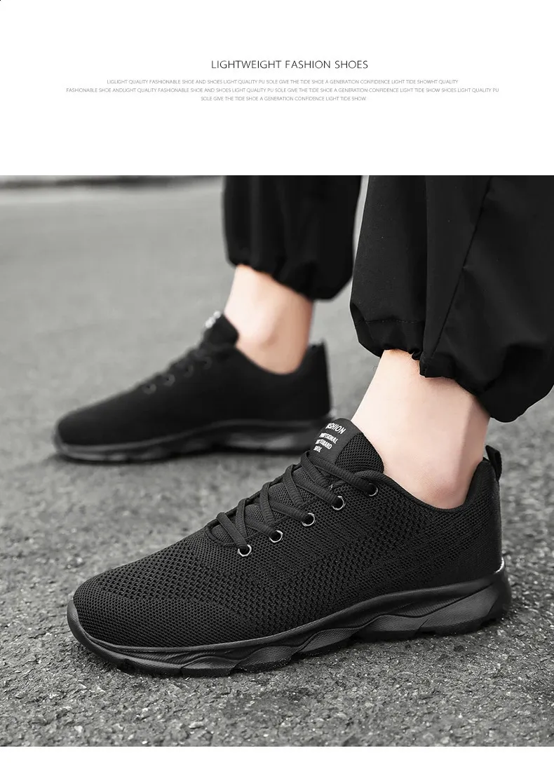 Breathable Lightweight Running Shoes For Men In White Casual Style_voghion.com