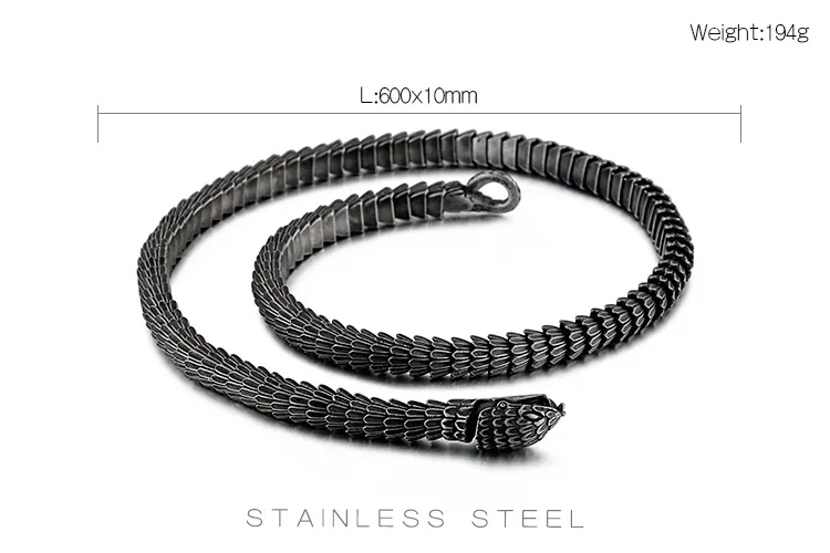 Wikinger Jörmungandr Schlangenkette Aus Edelstahl Für Herren_voghion.com