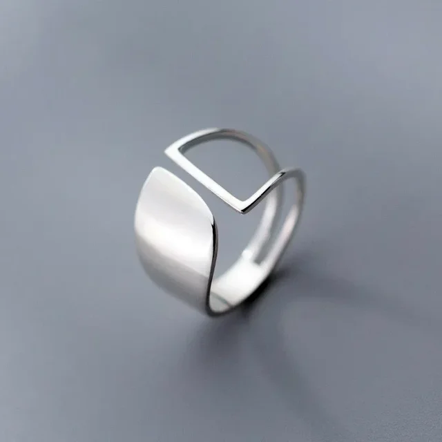 Ζεστές προσφορές Sterling Sier Simple Punk Hollow Δαχτυλίδια για γυναίκες Γεωμετρικά Μοντέρνα Ανοιχτά Ρυθμιζόμενα Χειροποίητα Κοσμήματα για Πάρτι Δώρο Αλλεργία_voghion.com