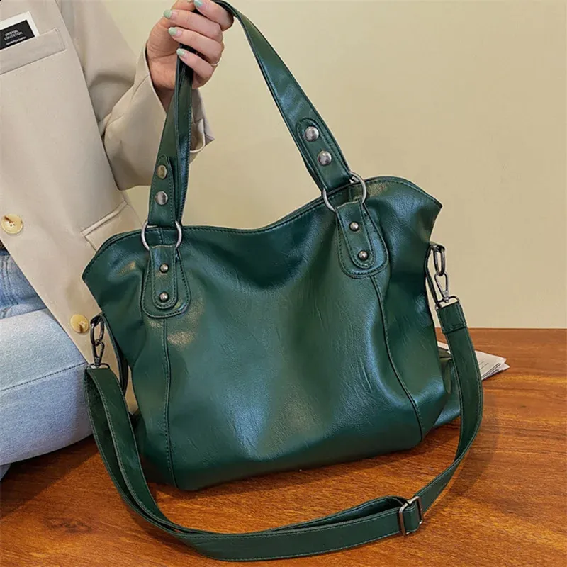 Grandi borse a tracolla nere da donna, grandi dimensioni, casual, tote bag di qualità in pelle PU, hobo, borsa a tracolla, da viaggio, da donna_voghion.com