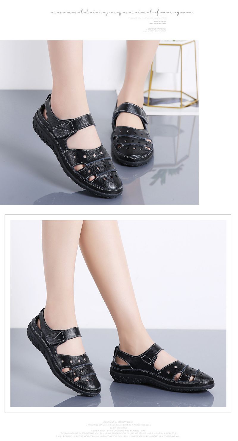 Lefu Summer New Sandals Hollow Hole Mom's Γυναικεία Μονά Παπούτσια_voghion.com