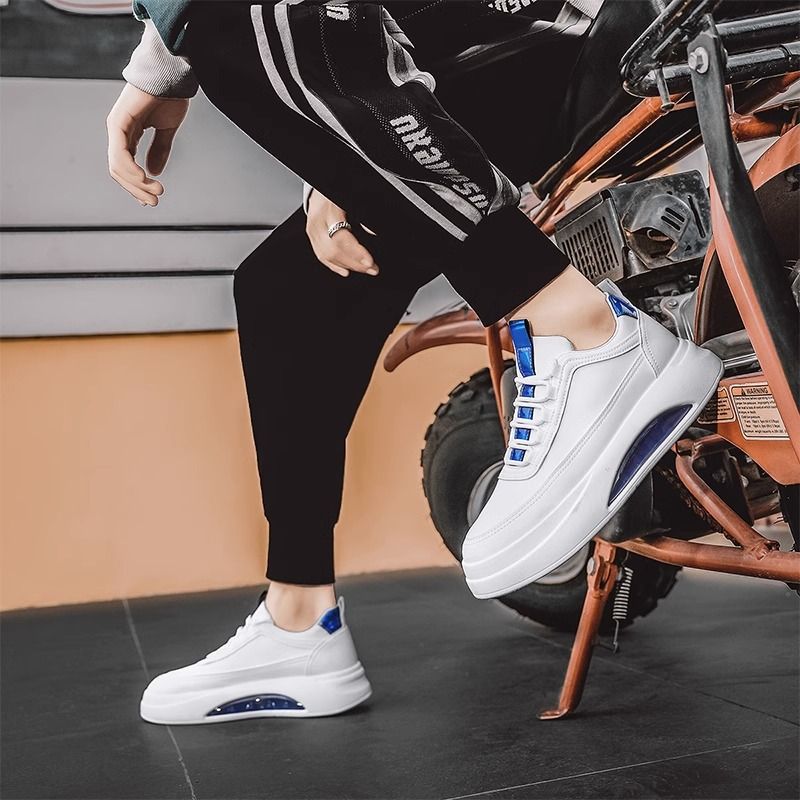 2024 New Summer Versatile Sports Board Men's Casual Leather Elevated Little White Trendy Shoes_voghion.com