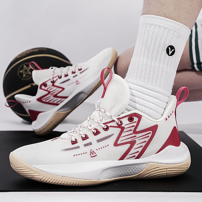 Hohe qualität gummi laufsohle professionelle basketball schuhe gelb braun casual turnschuhe dämpfung_voghion.com