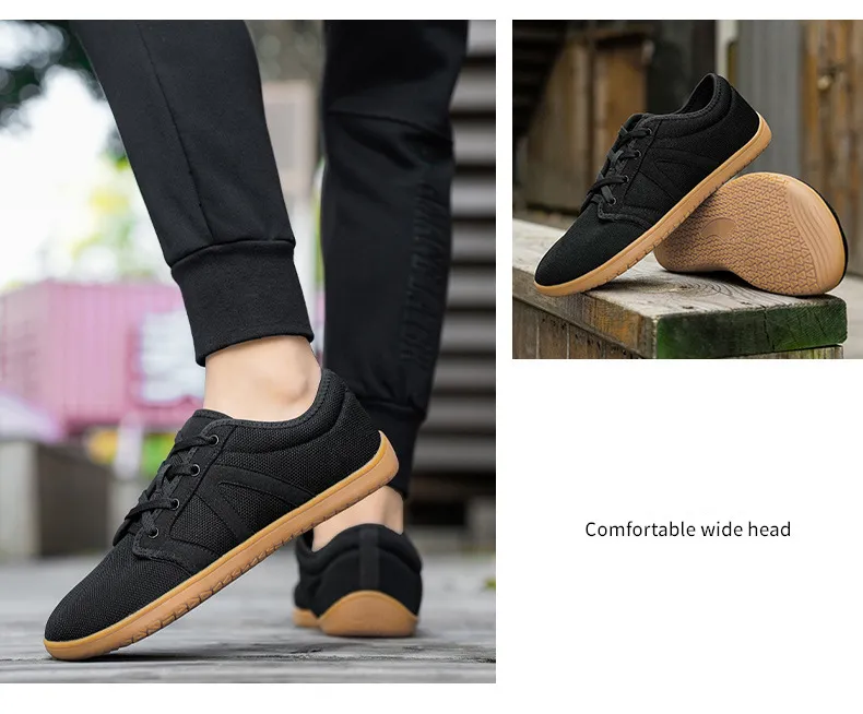Wide Summer Running New Headed Sports Soft Sole Barefoot Men's and Women's Casual Breathable Mesh Shoes Lhshoe_voghion.com