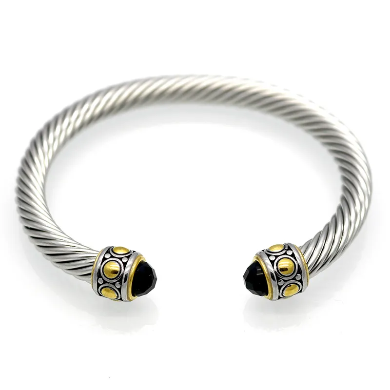 Designersmykker Mode Snoet Tråd Guld Sølv Rustfrit Stål Armbånd Flettet Mærke Armbånd Diamant Zirkon Fødselsdag_voghion.com