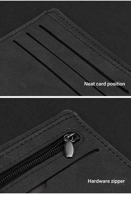 2023 Neue Herren-Geldbörsen in Braun und Schwarz, kleine Geldbörsen, neues Design, Dollarpreis, Top-Männer-Geldbörse mit Münzbeutel, Reißverschluss-Geldbörse_voghion.com