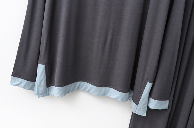 Vêtements pour femmes Pyjamas nouveau printemps et automne modal col rond manches longues ample pantalon large costume de loisirs vêtements de maison deux pièces pour femmes_voghion.com