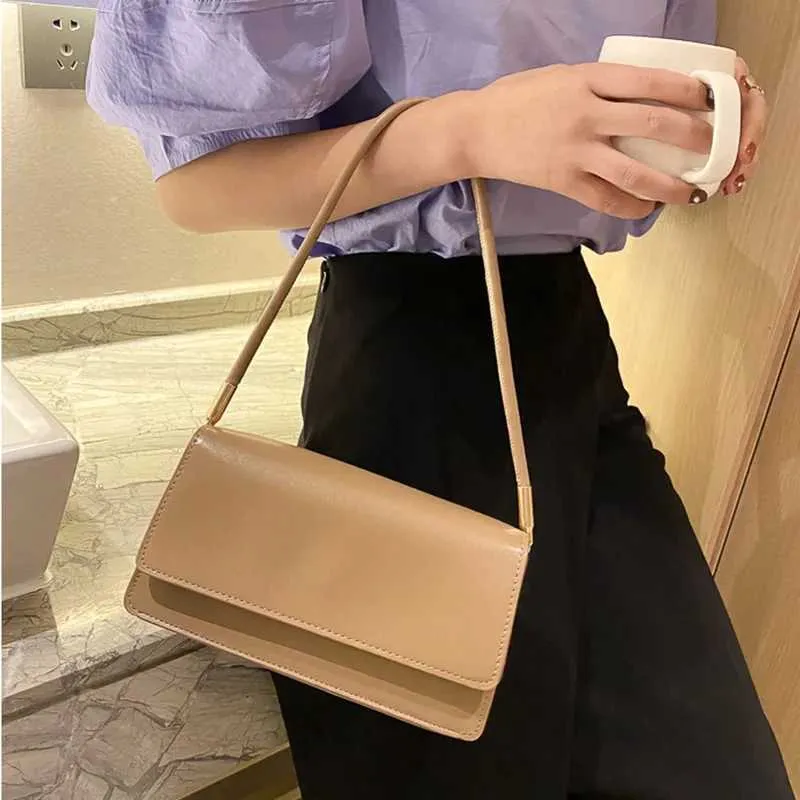 Designer Bag New simple shoulder PU leather armrest solid color womens handbag casual girl small square bag Y241115_voghion.com
